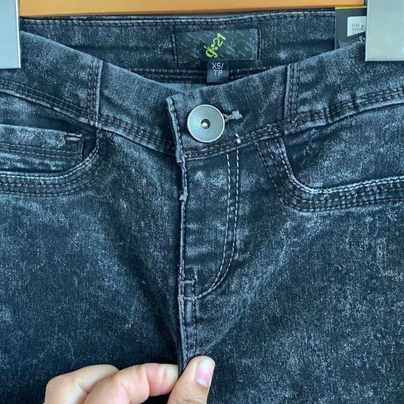 NWT G21 Black Acid Wash Jeggings size XS - Picture 4 of 7